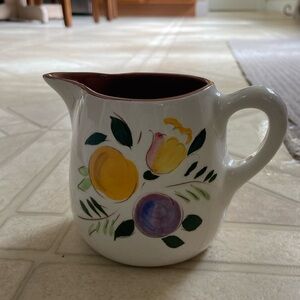 Stangl hand Painted pitcher FRUIT AND FLOWERS